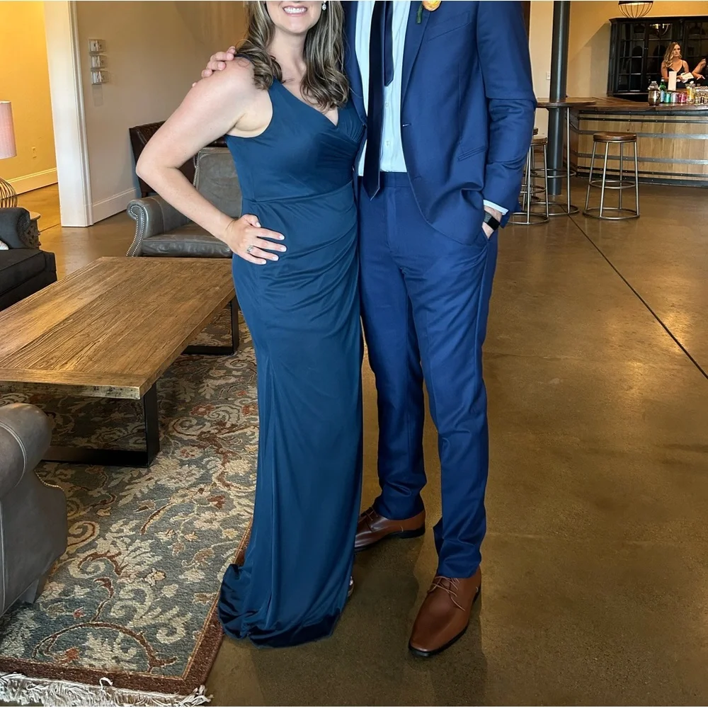 Azazie bridesmaid dress- dark navy color - Picture 12 of 13